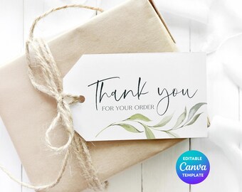 Eucalyptus Thank You Tag | Editable Business Packaging (Digital Download)