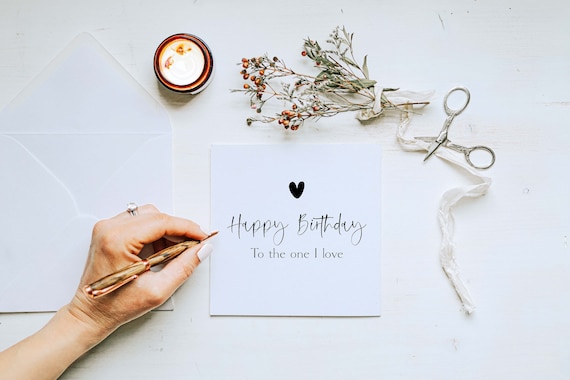 Happy Birthday To The One I Love Card Birthday Card For Girlfriend Boyfriend Card for Husband Card for Wife Eco friendly card