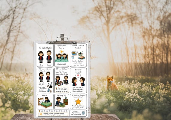 Personalised Family Rhythm Planner | Printed Routine Chart | Eco Friendly Family Schedule | Recycled Corn | Custom Visual Routine