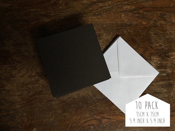 Eco Friendly Blank cards and envelopes for invitations and card making 10 pack 15cm x 15cm Made from recycled coffee