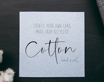 Eco Friendly Custom Card: Recycled Cotton & Wool, Bespoke Design