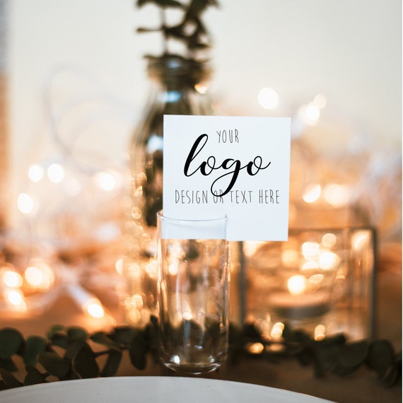 Create your own wedding table place card, eco friendly wedding table, recycled wedding place card, name place card for glass, eco wedding