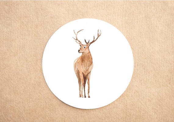 Stag Christmas Stickers | Woodland Christmas Gift Stickers | Rustic Christmas Packaging Labels | Deer Gift  Stickers | Cottagecore Christmas
