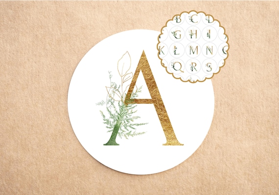 Gold Alphabet Sticker | Luxury Gift Wrapping Sticker | Handmade Packaging Labels | Small Business Letter Seal | Elegant Envelope Sticker