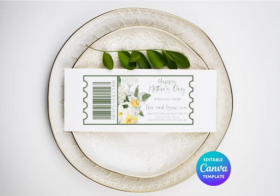 Editable Mother’s Day Voucher | Printable Gift Certificate | Canva Template | Instant Digital Download