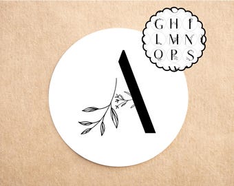 Botanical Alphabet Stickers | Floral Monogram Letter Stickers | Personalised Initial Seal Stickers | Gift Wrapping Stickers | Envelope Seals