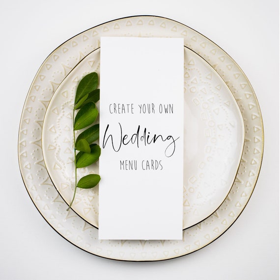 Create your own eco friendly wedding menu cards, sustainable menu cards, wedding food cards, eco friendly menu cards, recycled menu cards