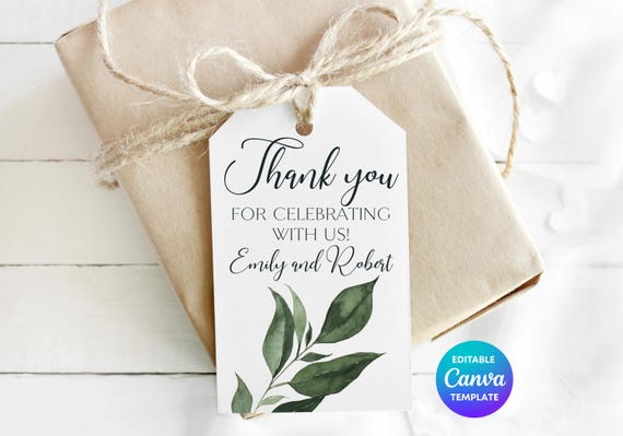 Eucalyptus Wedding Gift Tags, Botanical Favor Tags, Greenery (Digital Download)