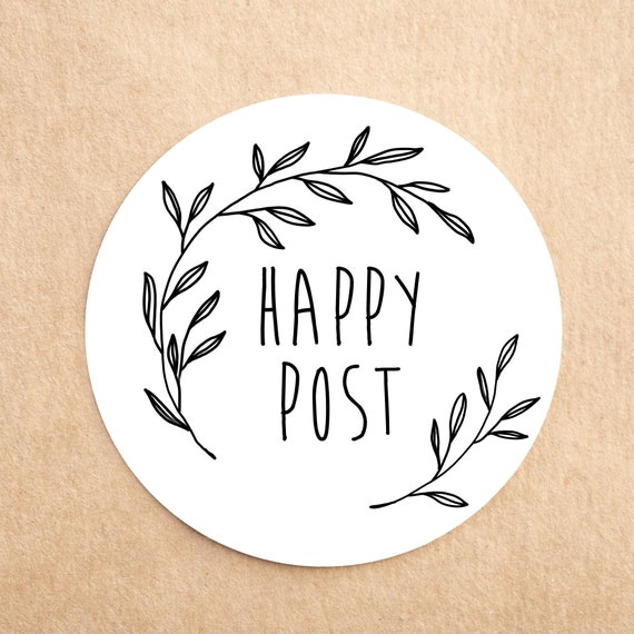 Eco Friendly Happy Post Sticker Envelopes Seals Recycled Business Stickers Eco stickers Product stickers Eco stickers