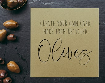 Eco Olive Card: Custom Design, Recycled Stationery