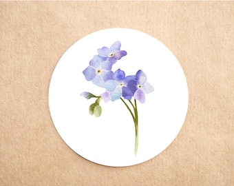 Eco Friendly Thank You Stickers | Recycled Packaging Stickers | Forget Me Not Botanical Labels | Small Business Packaging