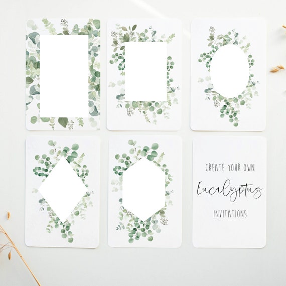 Eco friendly Create your own eucalyptus invite, recycled party invitation, custom party invite, bespoke party stationery A5 invite,