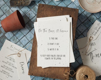 Plantable Wildflower Seed Wedding Stationery: Eco-Friendly Prints & Tags