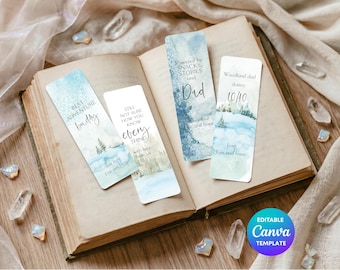Woodland Dad Bookmark Set | Printable Nature Bookmarks for Father, Grandad & Father Figures | Editable Gift for Book Lovers