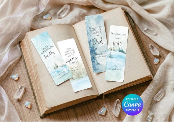Woodland Dad Bookmark Set | Printable Nature Bookmarks for Father, Grandad & Father Figures | Editable Gift for Book Lovers