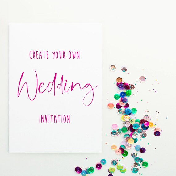 Create your own wedding invites, create your own party invitations, custom party invite, bespoke party stationery A5 invites, eco invitation