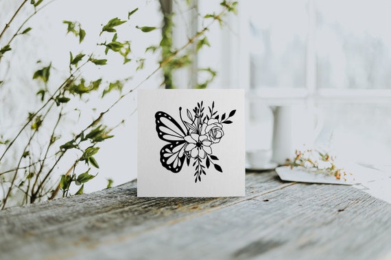 Eco friendly Butterfly card, Flower card, Butterfly and Flower card, Card for friend, Card for family, Card for loved one Greeting card