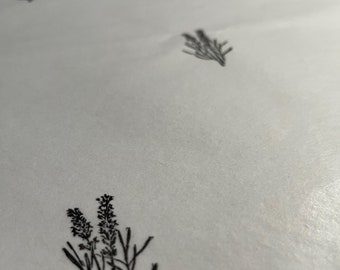 Recycled Lavender Tissue Paper | Hand-Printed Eco Gift Wrap, Sustainable Packaging