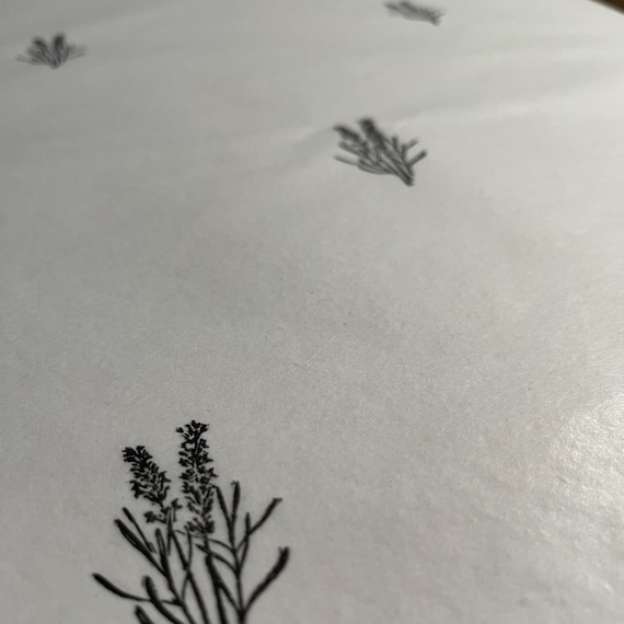 Recycled Lavender Tissue Paper | Hand-Printed Eco Gift Wrap, Sustainable Packaging