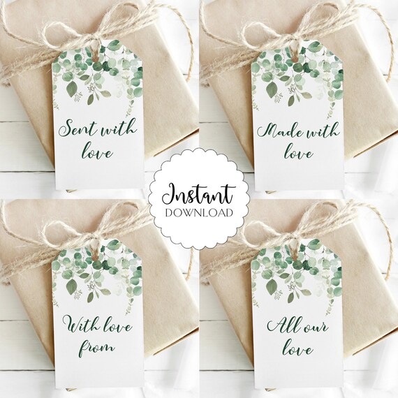 Eucalyptus Tag Digital Download – Printable Gift Tags, DIY Present Labels, Wedding Favour Tags, Instant Download, Eco-Friendly Printables