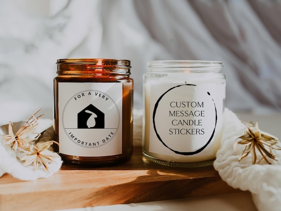 Eco friendly candle stickers, eco candle sticker, custom candle label, recycled candle sticker, personalised candle sticker,