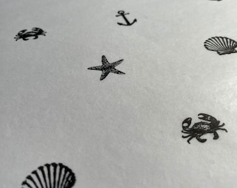 Seaside Tissue Paper | Coastal Gift Wrap | Eco Friendly Packaging | Recycled Beach Themed Wrap