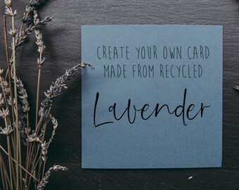 Eco Friendly Lavender Card: Custom Design, Recycled Stationery