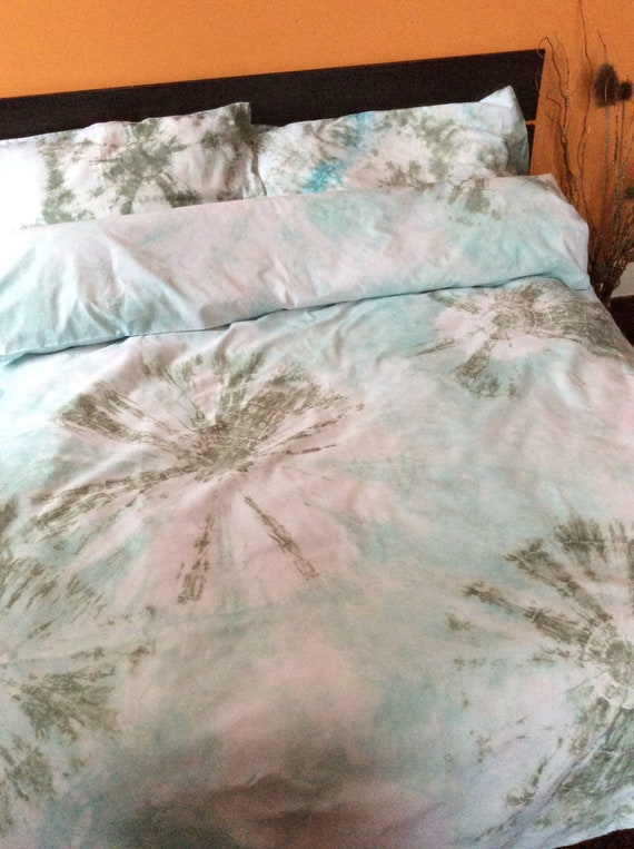 Tie Dye Duvet Cover 2 Pillowcases Seafoam Green Etsy