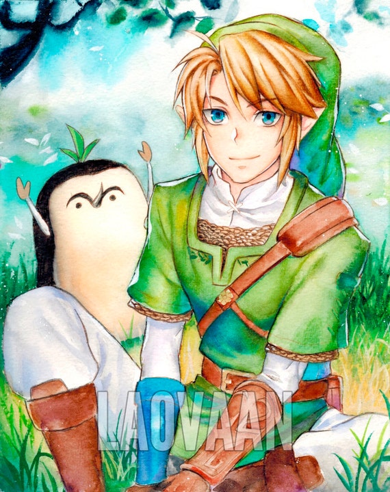 Link With A Kikwi The Legend Of Zelda Skyward Sword Etsy