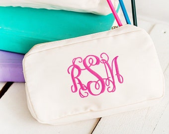 Monogrammed Nylon Accessory Bag - Monogrammed Gifts - Back to School Gift - Monogrammed Pencil Pouch - Kids Travel Bag - Accessory Bag