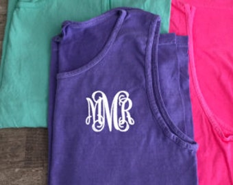 Monogrammed Comfort Color Tank Top - Bridesmaid Gift - Monogrammed Shirt - Comfort Colors Tank Top - Unisex Style Tank Top - Gift Idea