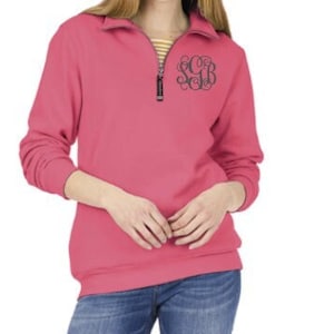 Monogrammed pullover quarter zip clearance