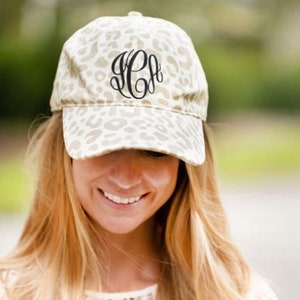 Monogrammed Baseball Hat-Natural Leopard/Red Buffalo Check/Black Camo/Black Buffalo Check/Houndstooth Cap-Bridesmaid Gift-Gift Idea Under 20