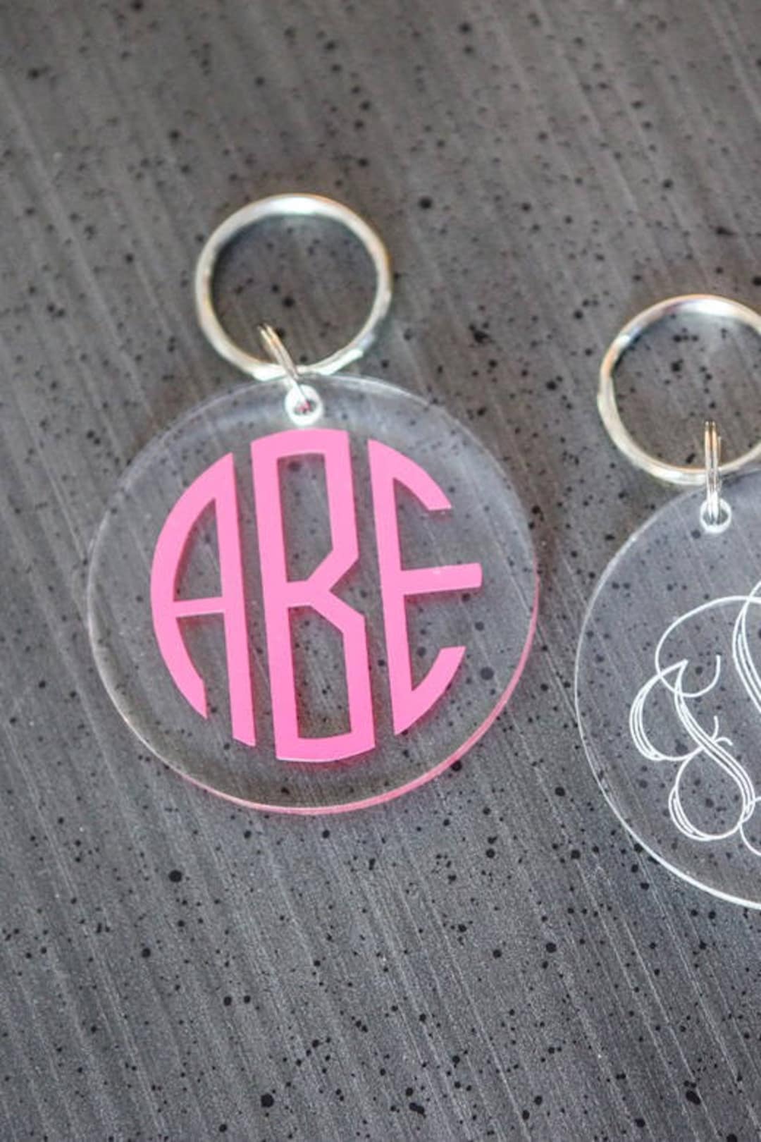 Monogrammed Round Acrylic Keychain - Bridesmaid Gift Ideas- Monogram ...