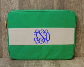 Monogrammed Canvas Laptop Case - Graduation Gift - Christmas Gift - Personalized Birthday Gift - Monogrammed