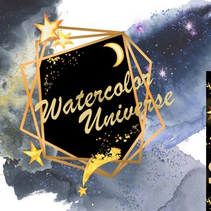 Universo aquarela Espaço PNG Clipart celestial Elemento estrela transparente Download de moldura poligonal Céu noturno respingo digital Papel estelar JPG