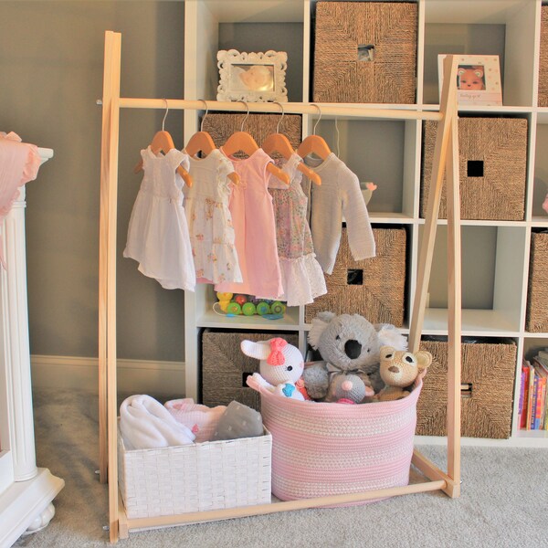 Clothing Rack, Dress Up Storage, Childrens Decor, Kids Clothing, Garment Rack, Closet Organization, FOLDS UP, 48x38 inch Tall Clothing Rack