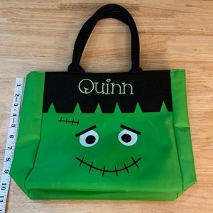 Halloween Trick or Treat Personalized Bag Embroidered Kids Halloween Buckets Tote image 9