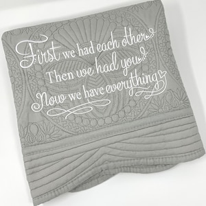 Gender Neutral baby gift Embroidered Blanket Custom baby quilt