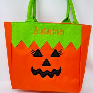 Personalized Halloween Bag,  Trick or Treat, Embroidered Candy Bucket