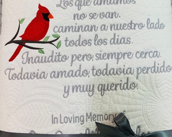 Los Que Amamos No Se Van, Compasion, Spanish Bereavement Blanket,  Loved One Quilt, Condolence Gift, In Memory of Quilt