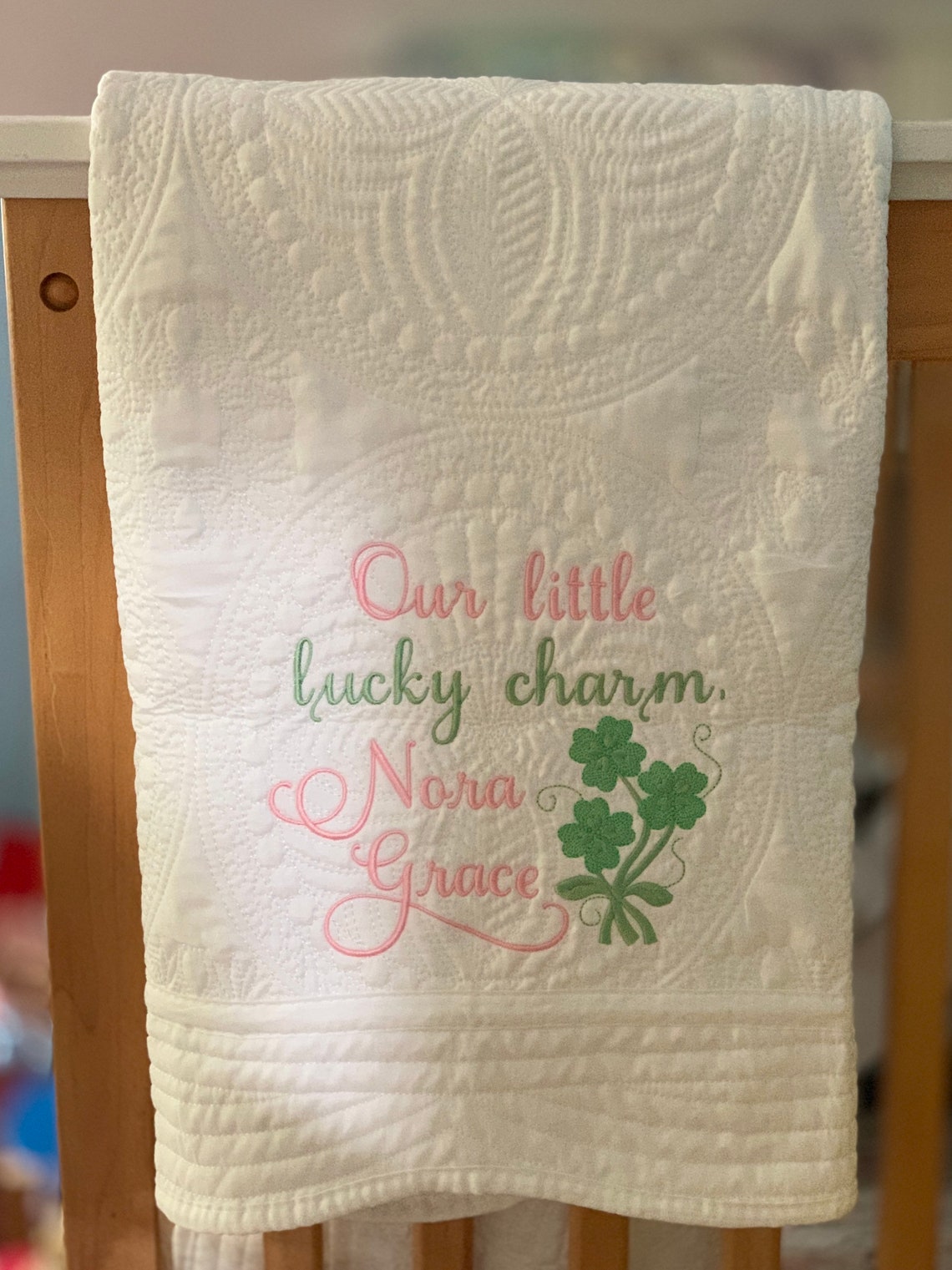 Irish Baby Blanket Heirloom Embroidered Baby Quilt Etsy