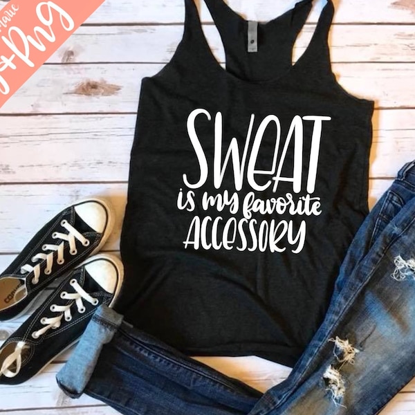 Sweat is My Favorite Accessory - Handdrawn Work Out/Exercising Quote - Digital Download (SVG & PNG)