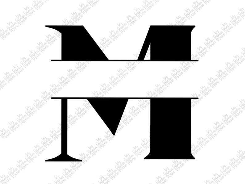 Download Split Monogram M Téléchargement numérique SVG et PNG | Etsy