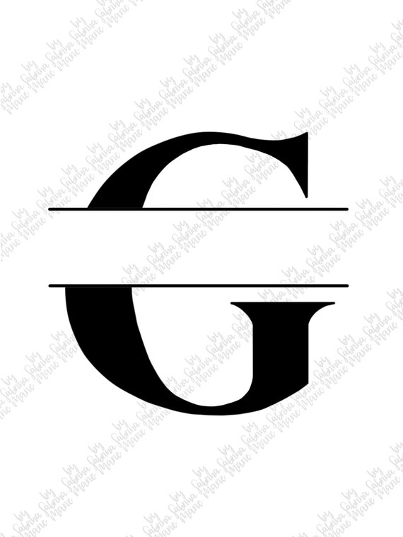Split Monogram G Handdrawn Digital Download Svg Png Etsy