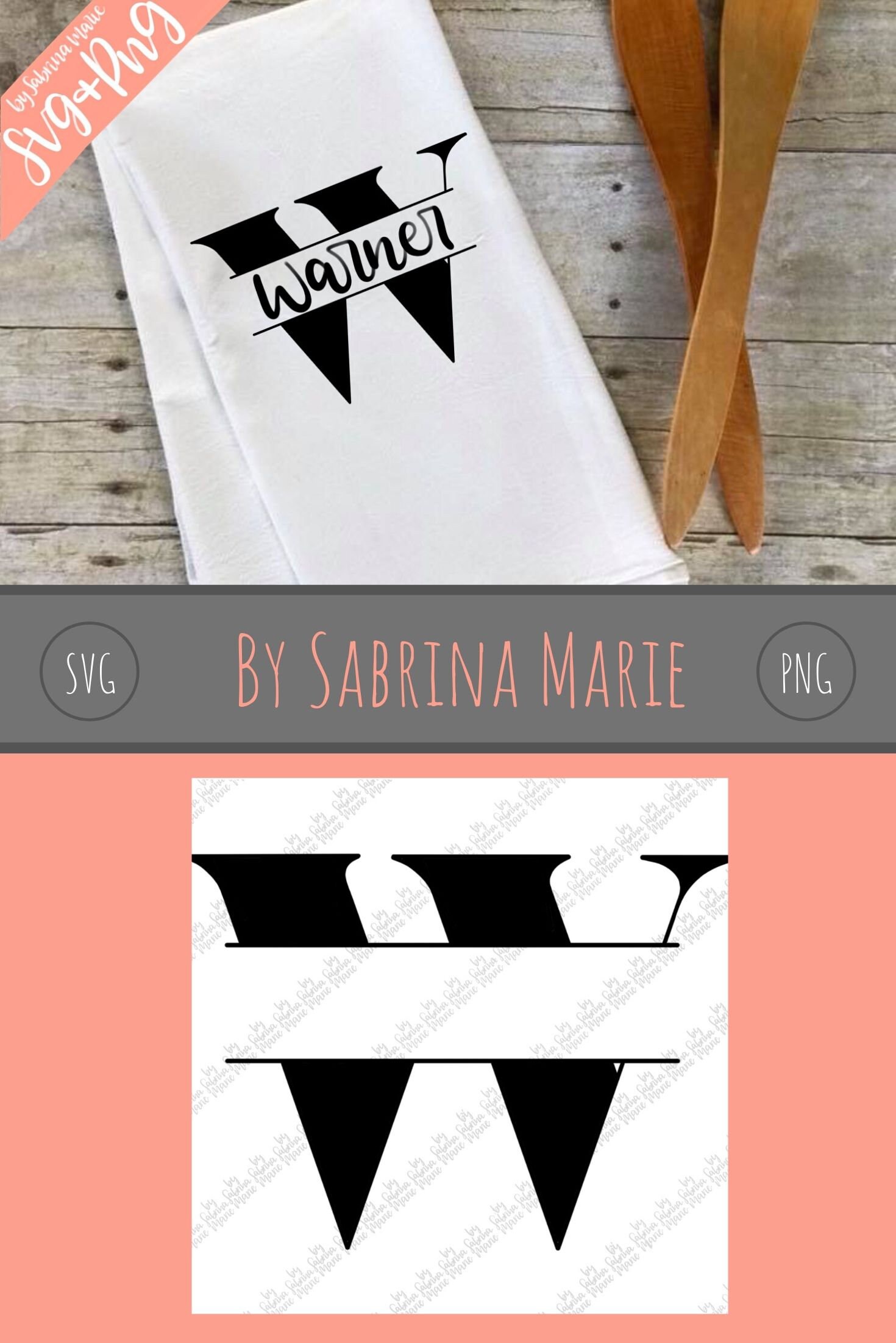 Split Monogram W Digital Download (SVG & PNG) - Etsy