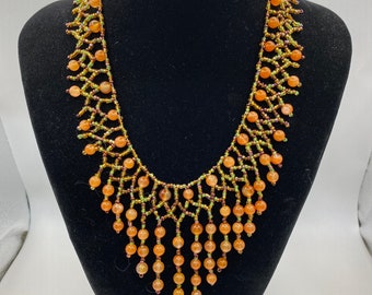 Beaded Necklace, Handmade beaded necklace,