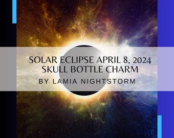 Solar Eclipse Skull Bottle Charm