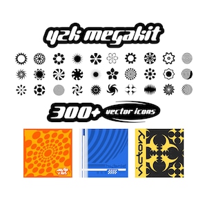 Y2K Aesthetic Icons MEGAKIT (300+ Assets For Logos, Clothing, Graphic Design)