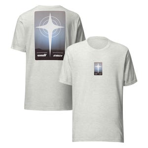 May include: Two heather grey t-shirts with a white star graphic. The back of one shirt has the text "und" and "2021" printed on it. The front of the other shirt has a smaller version of the star graphic.